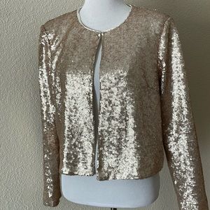 Zoe By Rachel Zoe Matte Sequined Jacket Rose Gold excellent Sz XL
